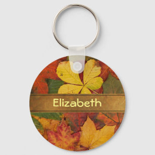 Gepersonaliseerd Herfst olievlekken Sleutelhanger