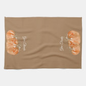 Gepersonaliseerd Herfst pompoen Theedoek (Horizontaal)