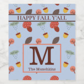 Gepersonaliseerd Herfst wijnlabel Wijn Etiket (Enkel label)