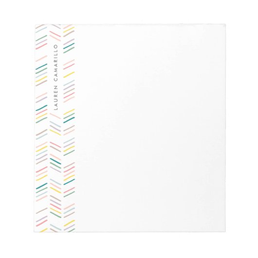 Gepersonaliseerd herringbone Notitieblok - Roos (Voorkant)