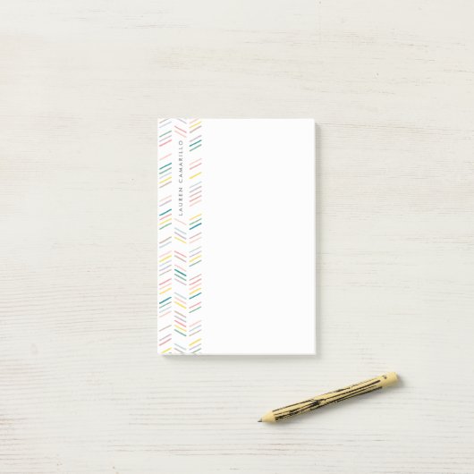 Gepersonaliseerd herringbone post-it-Roos Post-it® Notes (Op bureau)