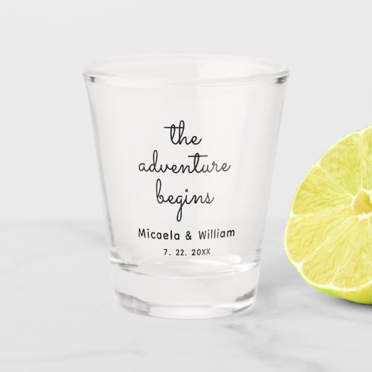 Gepersonaliseerd het avontuur begint shot glas (Voorkant)