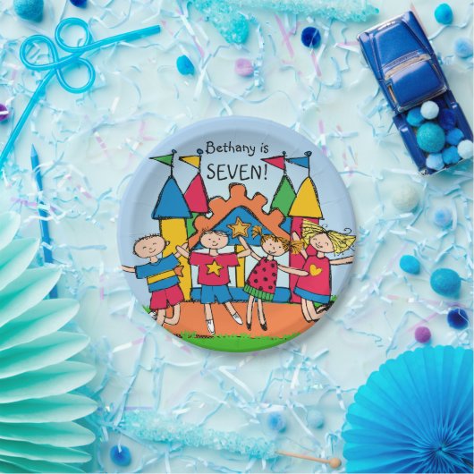 Gepersonaliseerd het Bord van het Bounce House Kid (Feest)