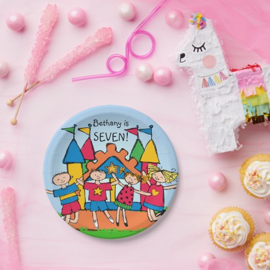 Gepersonaliseerd het Bord van het Bounce House Kid (Feest)