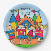 Gepersonaliseerd het Bord van het Bounce House Kid (Voorkant)