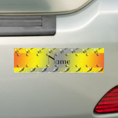Gepersonaliseerd het bordstaal van de naam geel bumpersticker (Op auto)