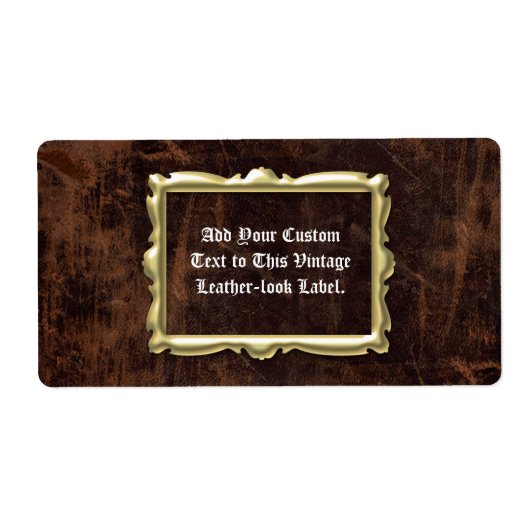 Gepersonaliseerd het etiket VintageLeather (Voorkant)
