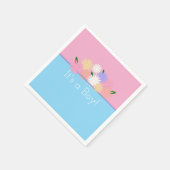 Gepersonaliseerd Het is een Baby Boy Bloemen Roze  Servet (Hoek)
