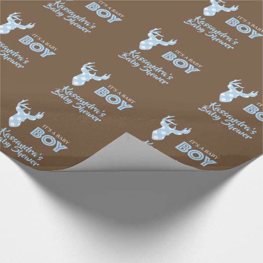 Gepersonaliseerd Het is een jongen herten inpakpap Cadeaupapier (Hoek)