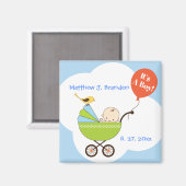 Gepersonaliseerd Het is een jongen in Skyblue Magn Magneet (Voorkant / Achterkant)