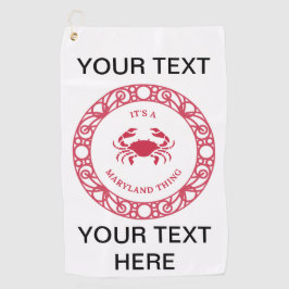 GEPERSONALISEERD HET IS EEN MARYLAND DING (KRABBEN GOLFHANDDOEK