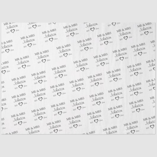 Gepersonaliseerd het Jubileum van de heer en mevro Tissuepapier (Voorkant)