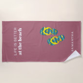 Gepersonaliseerd Het Leven is Leuker op het Strand Strandlaken (Voorkant)