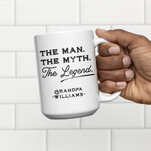 Gepersonaliseerd het Man Myth Legend Gift voor Hem Tweekleurige Koffiemok