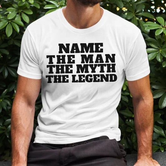 Gepersonaliseerd het Man The Myth The Legend Fun T-shirt