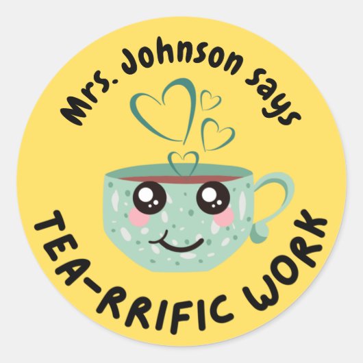 Gepersonaliseerd het werk van de studenten ronde sticker (Voorkant)