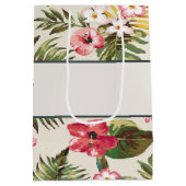 gepersonaliseerd Hibiscus Pattern Medium Cadeauzakje (Achterkant)