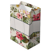 gepersonaliseerd Hibiscus Pattern Medium Cadeauzakje (Achterkant Gekanteld)