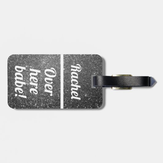 Gepersonaliseerd hier babe | Funny Bagagelabel (Achterkant horizontaal)