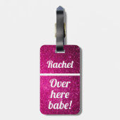 Gepersonaliseerd hier babe | Funny Bagagelabel (Achterkant verticaal)