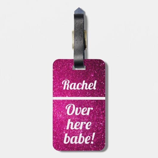 Gepersonaliseerd hier babe | Funny Bagagelabel (Achterkant verticaal)