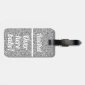 Gepersonaliseerd hier babe | Zilver Glitter Bagagelabel (Achterkant horizontaal)