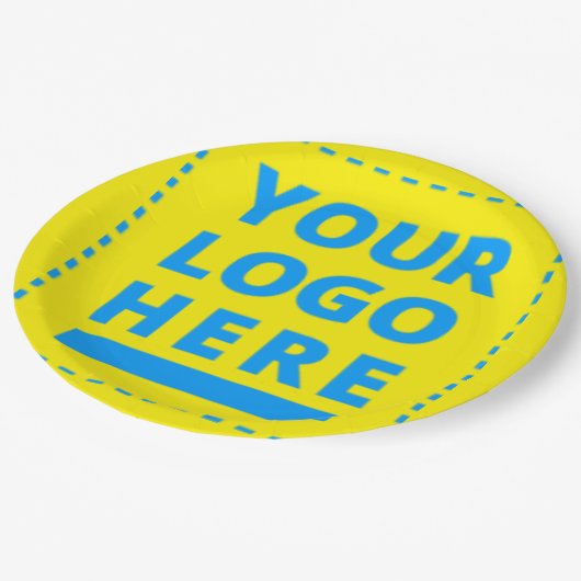 Gepersonaliseerd hier Jouw tekst of Logo Papieren Bordje (Gekanteld)