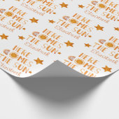 Gepersonaliseerd hier komt de zon Waterverf Cadeaupapier (Hoek)