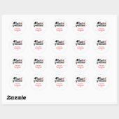Gepersonaliseerd High School College Red Black Ronde Sticker (Vel)