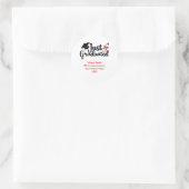 Gepersonaliseerd High School College Red Black Ronde Sticker (Tas)