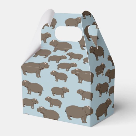 Gepersonaliseerd Hippopotamus Hippo-patroon Bedankdoosjes (Achterkant)