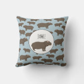 Gepersonaliseerd Hippopotamus Hippo-patroon Kussen (Achterkant)