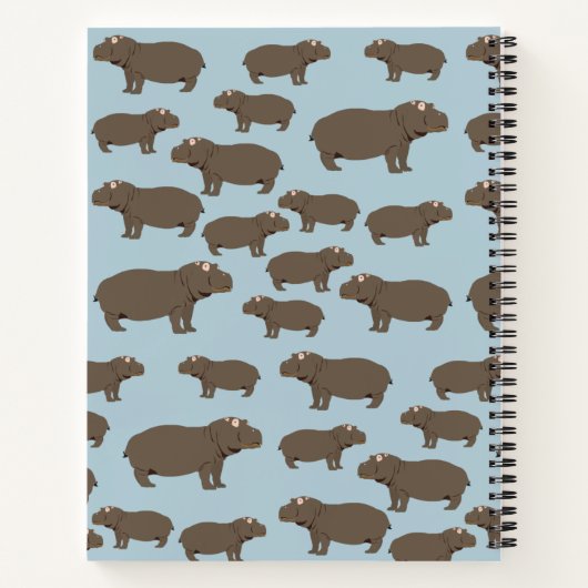 Gepersonaliseerd Hippopotamus Hippo-patroon Notitieboek (Achterkant)