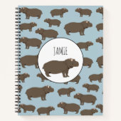 Gepersonaliseerd Hippopotamus Hippo-patroon Notitieboek (Voorkant)