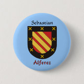 Gepersonaliseerd historisch schild van Alferez Ronde Button 5,7 Cm (Voorkant)