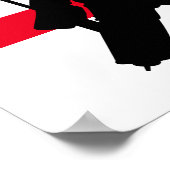 Gepersonaliseerd Hockey Goalie Player Number Red Poster (Hoek)