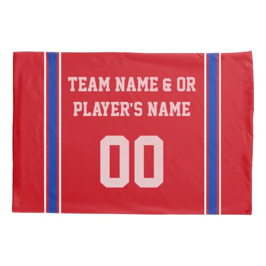 Gepersonaliseerd Hockey Pillow-Hoesje met naam, nu Kussensloop (Achterkant)