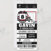 Gepersonaliseerd Hockey Ticket Verjaardagsfeest Kaart (Voorkant)