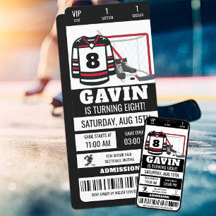Gepersonaliseerd Hockey Ticket Verjaardagsfeest Kaart