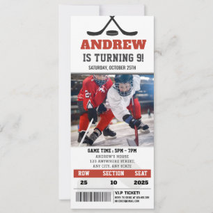 Gepersonaliseerd Hockey Ticket Verjaardagsfeest me Kaart