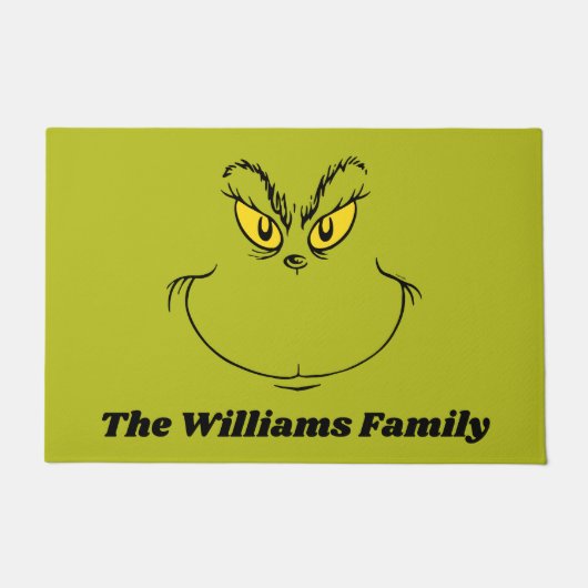 Gepersonaliseerd Hoe Grinch gestolen kerst gezicht Deurmat (Voorkant)