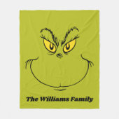 Gepersonaliseerd Hoe Grinch gestolen kerst gezicht Fleece Deken (Voorkant)