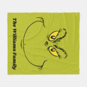 Gepersonaliseerd Hoe Grinch gestolen kerst gezicht Fleece Deken (Voorkant (Horizontaal))