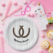 Gepersonaliseerd Hoefijzer Papieren Bordje (Feest)