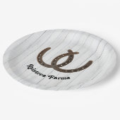 Gepersonaliseerd Hoefijzer Papieren Bordje (Gekanteld)