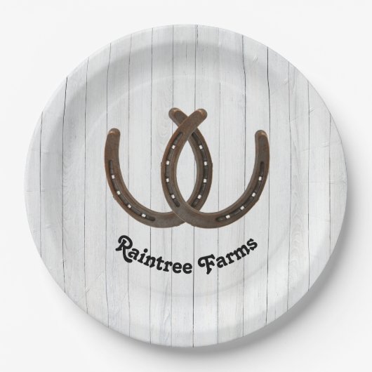 Gepersonaliseerd Hoefijzer Papieren Bordje (Voorkant)