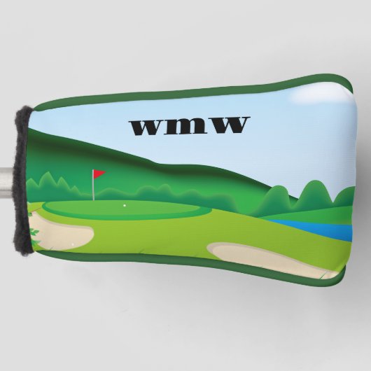 Gepersonaliseerd Hoesje Golf Blade Putter Golfheadcover (Voorkant)