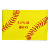 Gepersonaliseerd Hoesje met Softball Pillow, Softb Kussensloop (Achterkant)
