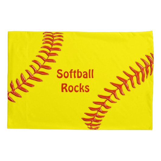 Gepersonaliseerd Hoesje met Softball Pillow, Softb Kussensloop (Achterkant)
