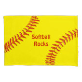 Gepersonaliseerd Hoesje met Softball Pillow, Softb Kussensloop (Voorkant)